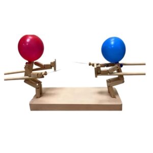 MONITOS MARIONETAS LUCHADORES DE ESGRIMA MADERA